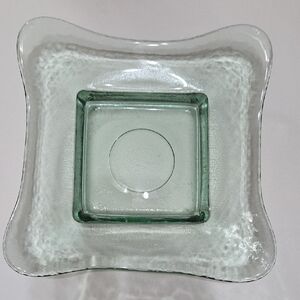 Source Unknown Glass Candle Holder - Clear and Green